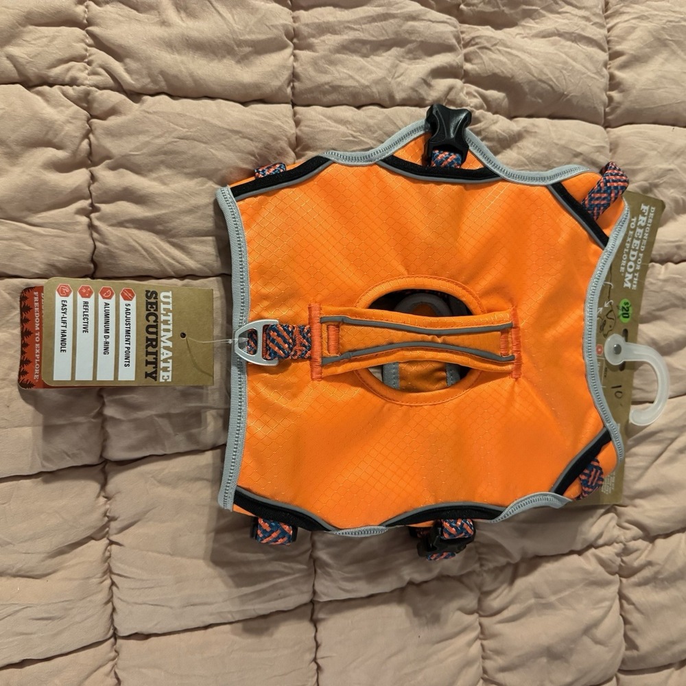 Dog‎ Puppy Arcadia Trail Small Harness Lift Handle Reflective Safety Orange NWT